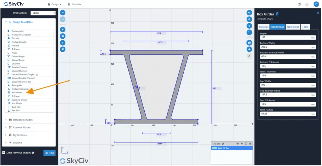 Custom Section Shape Builder